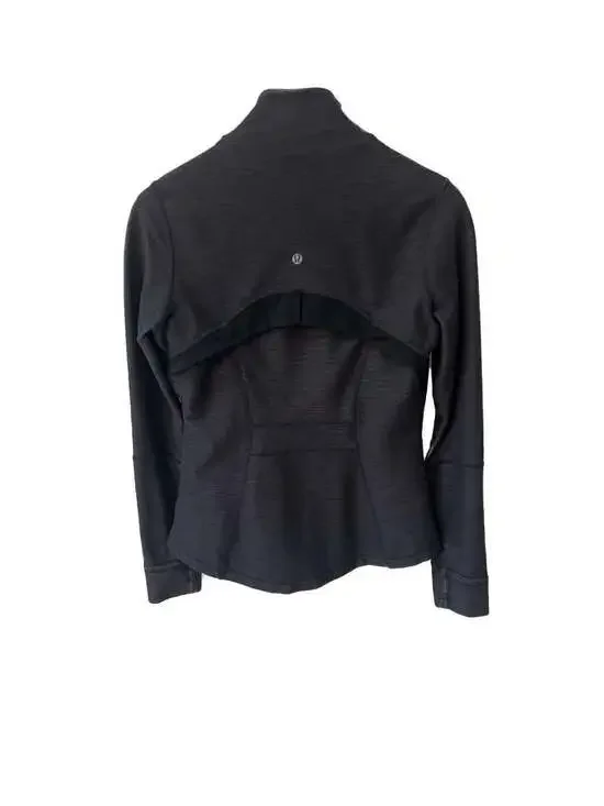 Lululemon Define Jacket Heathered Black Slub Denim / Tonka Stripe size 8 - Picture 3 of 8